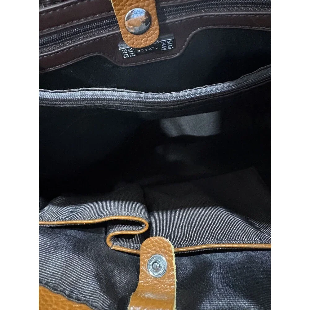 BOYATU Brown Pebbled Leather Drawstring Backpack